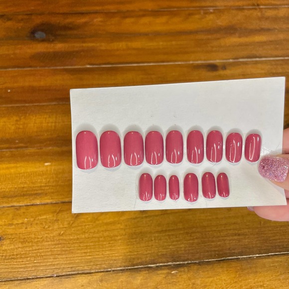 Shimmer Deep Mauve Polished & Glazed Nails | Press On Nails | V Day Mani - Picture 6 of 12